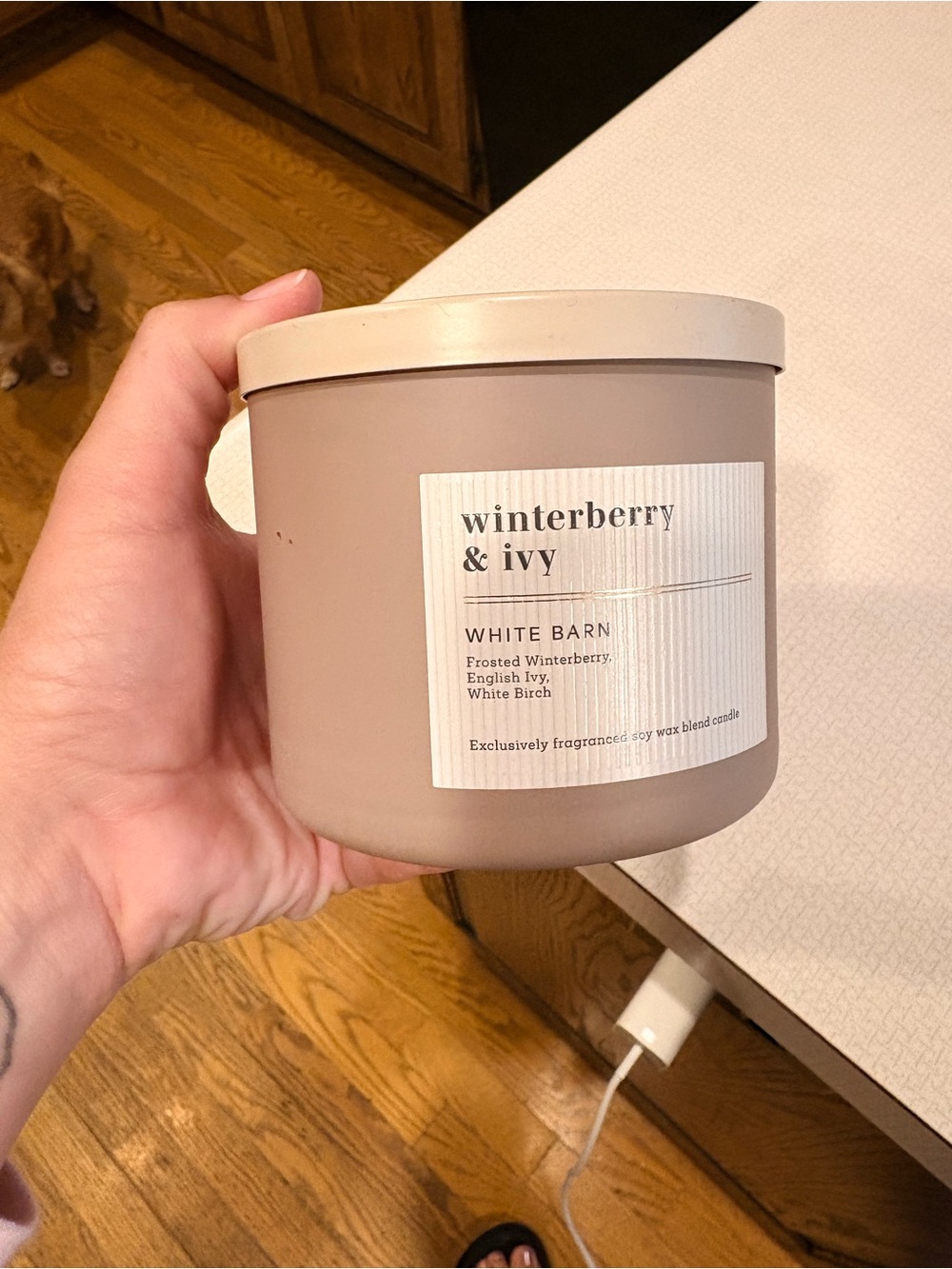 White Barn Winterberry & Ivy Candle - Taupe Cream